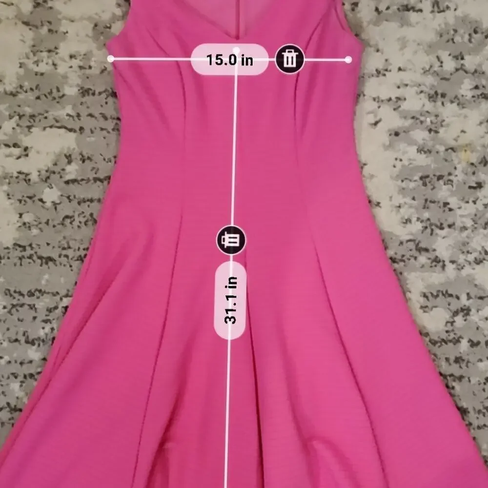 Leslie Fay Pink A line Dress || sz4 || EUC - Picture 13 of 14